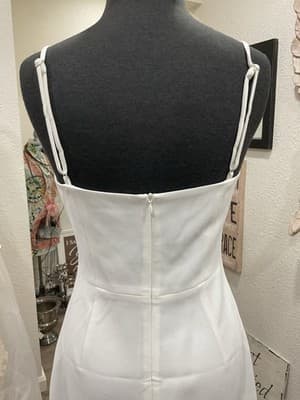 $148 French Connection Women's White Spaghetti Strap Whisper Mini Dress US 6 - Thumbnail 4