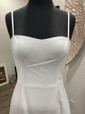 $148 French Connection Women's White Spaghetti Strap Whisper Mini Dress US 6 - Thumbnail 3