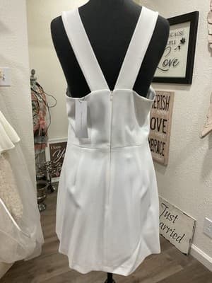 $148 French Connection Women's White Sleeveless Halter Whisper Mini Dress US 10 - Thumbnail 2