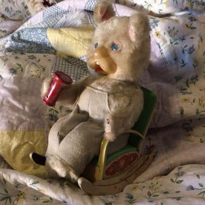 1950’s Tin Toy Telephone Bear - Thumbnail 3