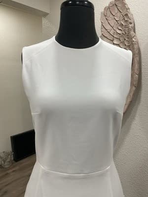 $148 French Connection Women's White Boatneck Neckline Whisper Mini Dress US 4 - Thumbnail 4