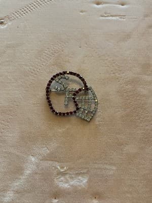 Vintage San Francisco 49ers Swavorski Red And Clear Brooch / Pin - Thumbnail 2