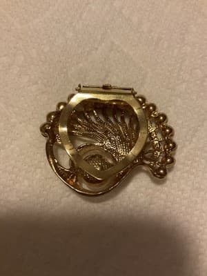1960 Vintage Pearl, Semi-precious Gemstones And Goldtone Scarf Clip - Thumbnail 5