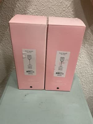 NEW (A Pair) Kate Spade Doodle Away Wine Glasses (2) - Thumbnail 4