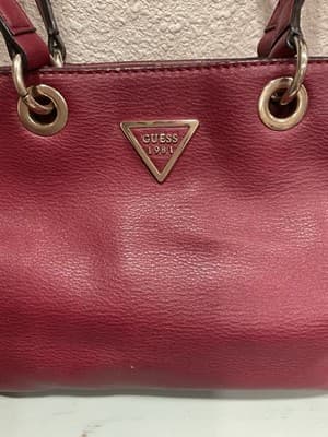 GUESS Logo Red Shoulder Bag Zip Closure Detachable Designer - Thumbnail 8