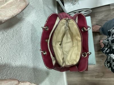 GUESS Logo Red Shoulder Bag Zip Closure Detachable Designer - Thumbnail 7