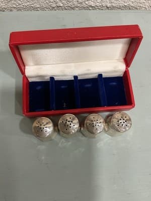 Cartier Sterling Silver Salt & Pepper Shakers 4 PC Set with Original Box - Thumbnail 5
