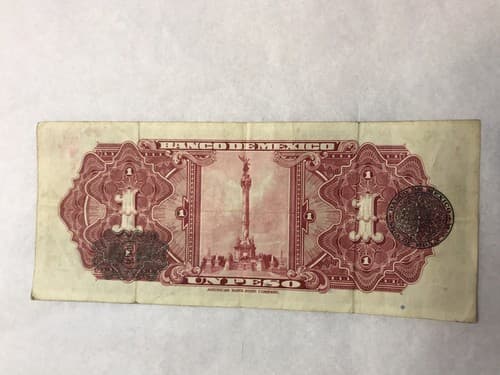 1943 1 Peso Note - MEXICO - Thumbnail 2