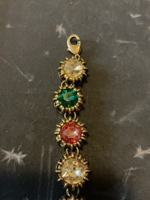 2001 Vintage Semi-precious Like Glass In steel Dipped In Gold Bracelet - Thumbnail 4
