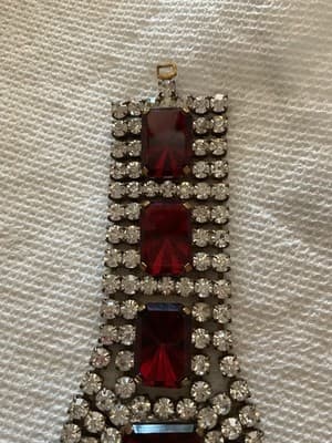 Husar D. Czech Garnets And White Rhinestones Vintage Bracelet 1920’s - Thumbnail 5