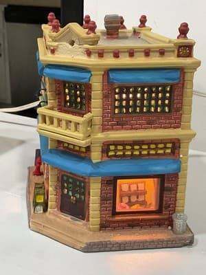 RICHARDSON'S MARKET Lemax Christmas Village Town Shop Store Lighted Building - Thumbnail 3