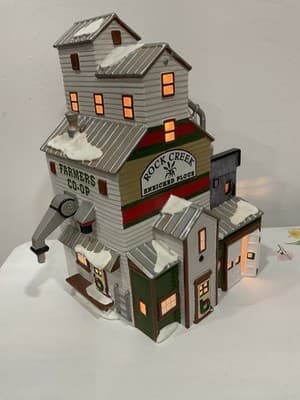 Department 56 ~ NEW Original Snow Village " The Farmer's Co-op Granary " 1998 - Thumbnail 3
