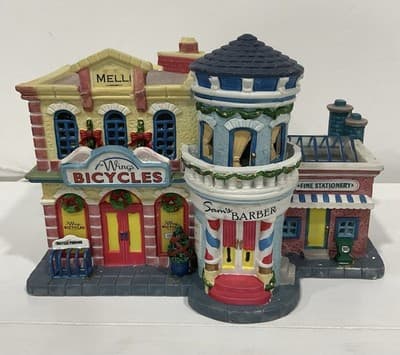 Lemax Bike Barber & Stationery Shop 2008 Retired (READ Description) - Thumbnail 4