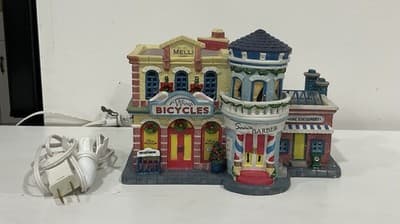 Lemax Bike Barber & Stationery Shop 2008 Retired (READ Description) - Thumbnail 2