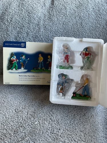NIB Dept 56 Work A Little Play A Little Snowball Christmas Snow Village 55208 M - Thumbnail 2