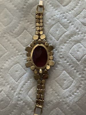 Beautiful vintage 1930’s Amethyst Czech Glass And Aurora Borealis Stone Bracelet - Thumbnail 5