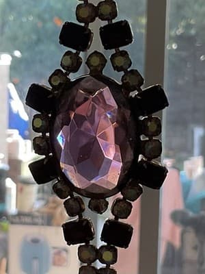 Beautiful vintage 1930’s Amethyst Czech Glass And Aurora Borealis Stone Bracelet - Thumbnail 6