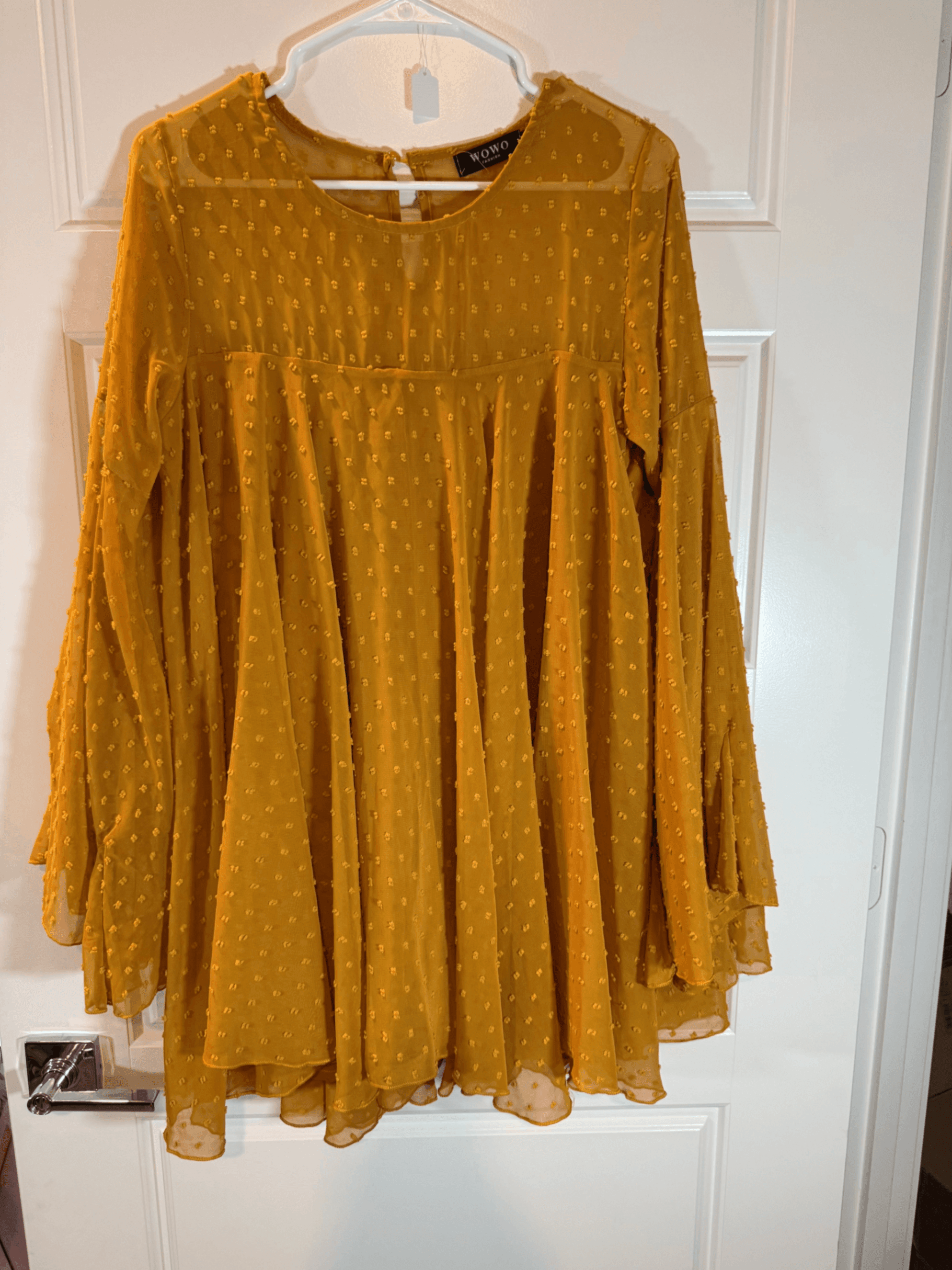 Wowo Mustard Yellow Long Sleeve Tunic Size M - Thumbnail 2