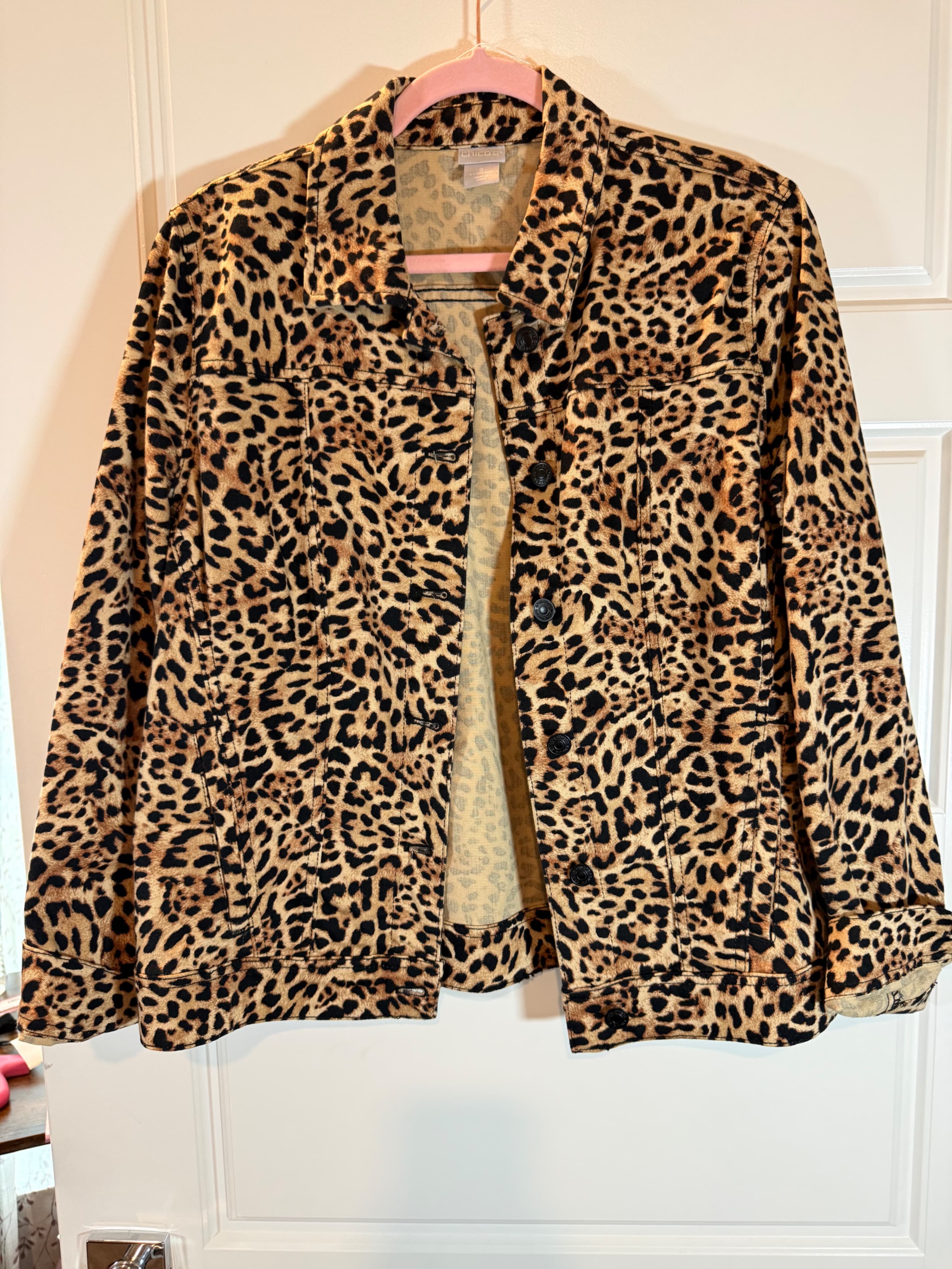 Chicos Leopard Print Jacket