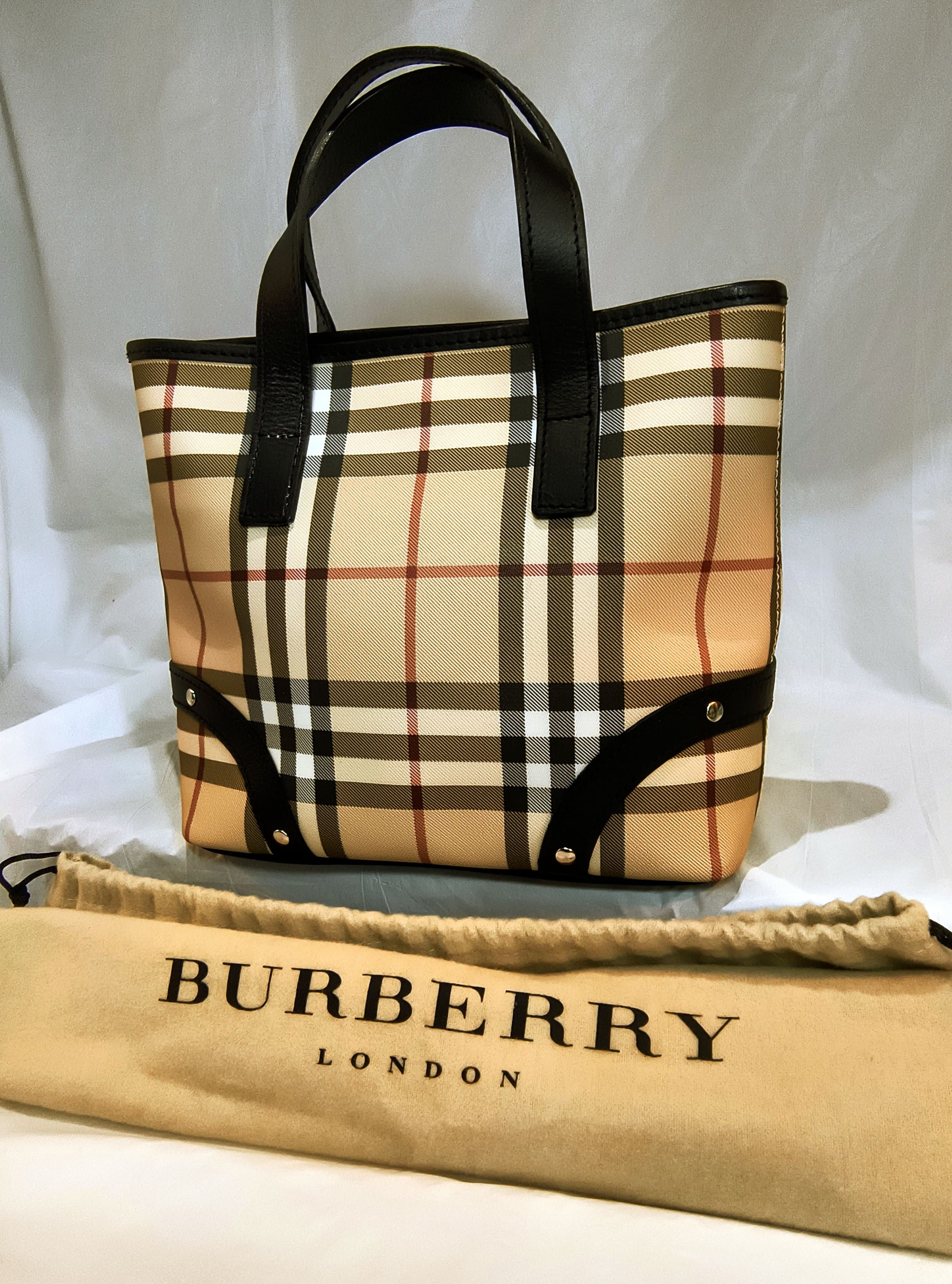 BURBERRY London Haymarket Check Small Tote Bag with Dust Bag - Thumbnail 2