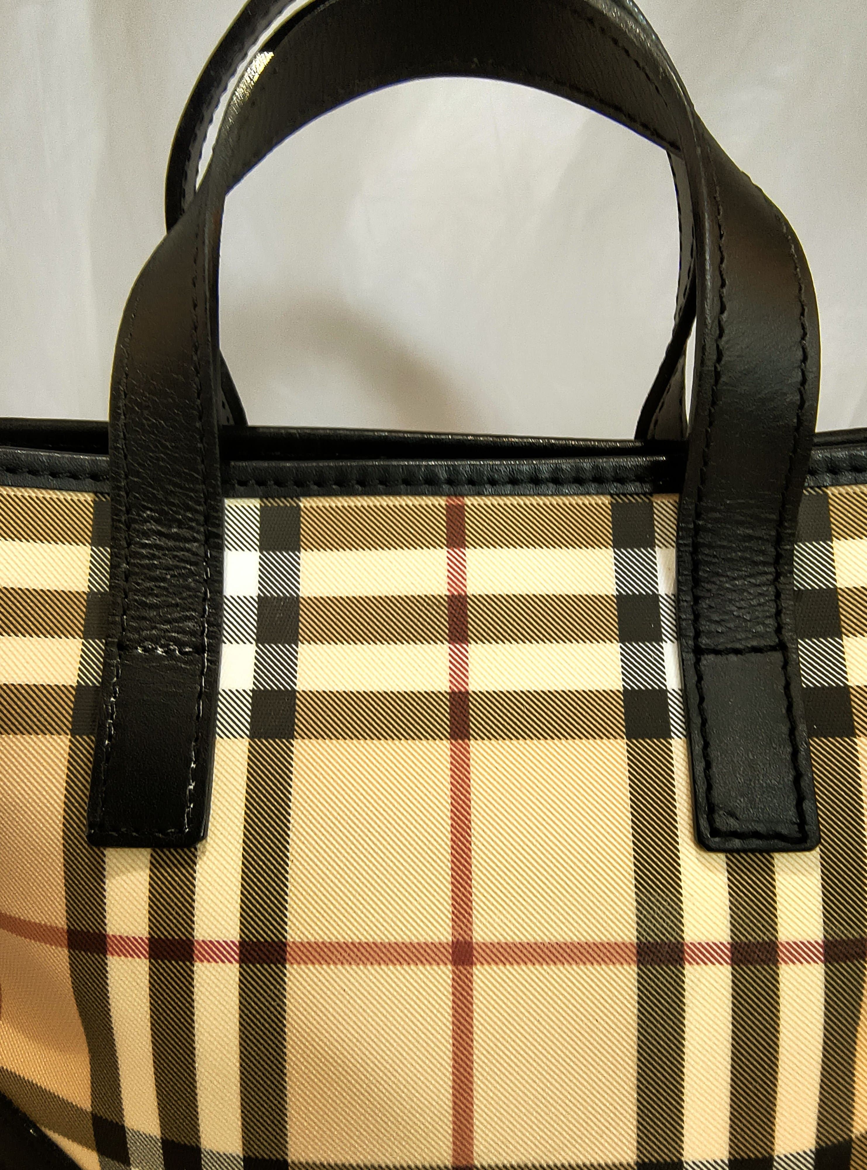 BURBERRY London Haymarket Check Small Tote Bag with Dust Bag - Thumbnail 3