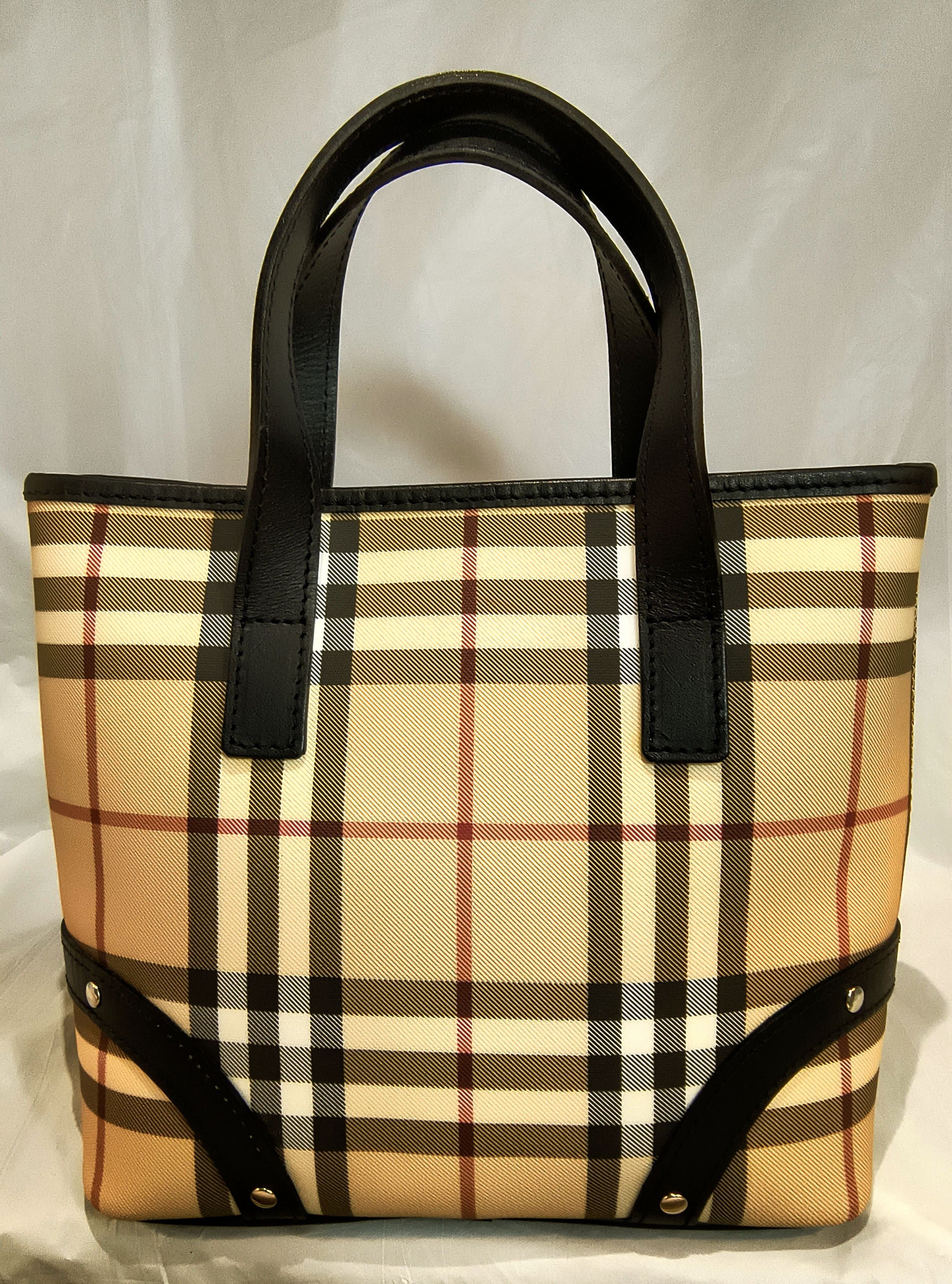 BURBERRY London Haymarket Check Small Tote Bag with Dust Bag - Thumbnail 5