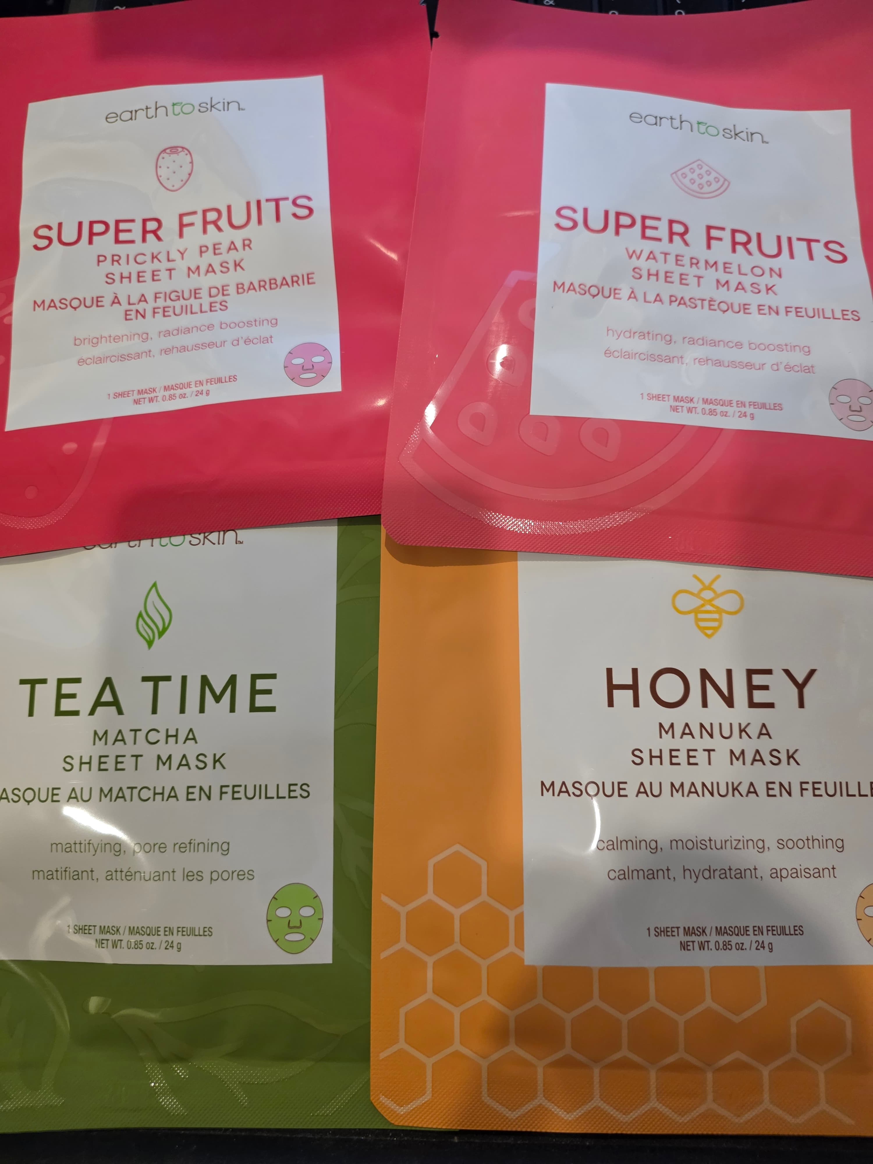 Earth to Skin Sheet Mask Set - Super Fruits, Tea Time, Honey