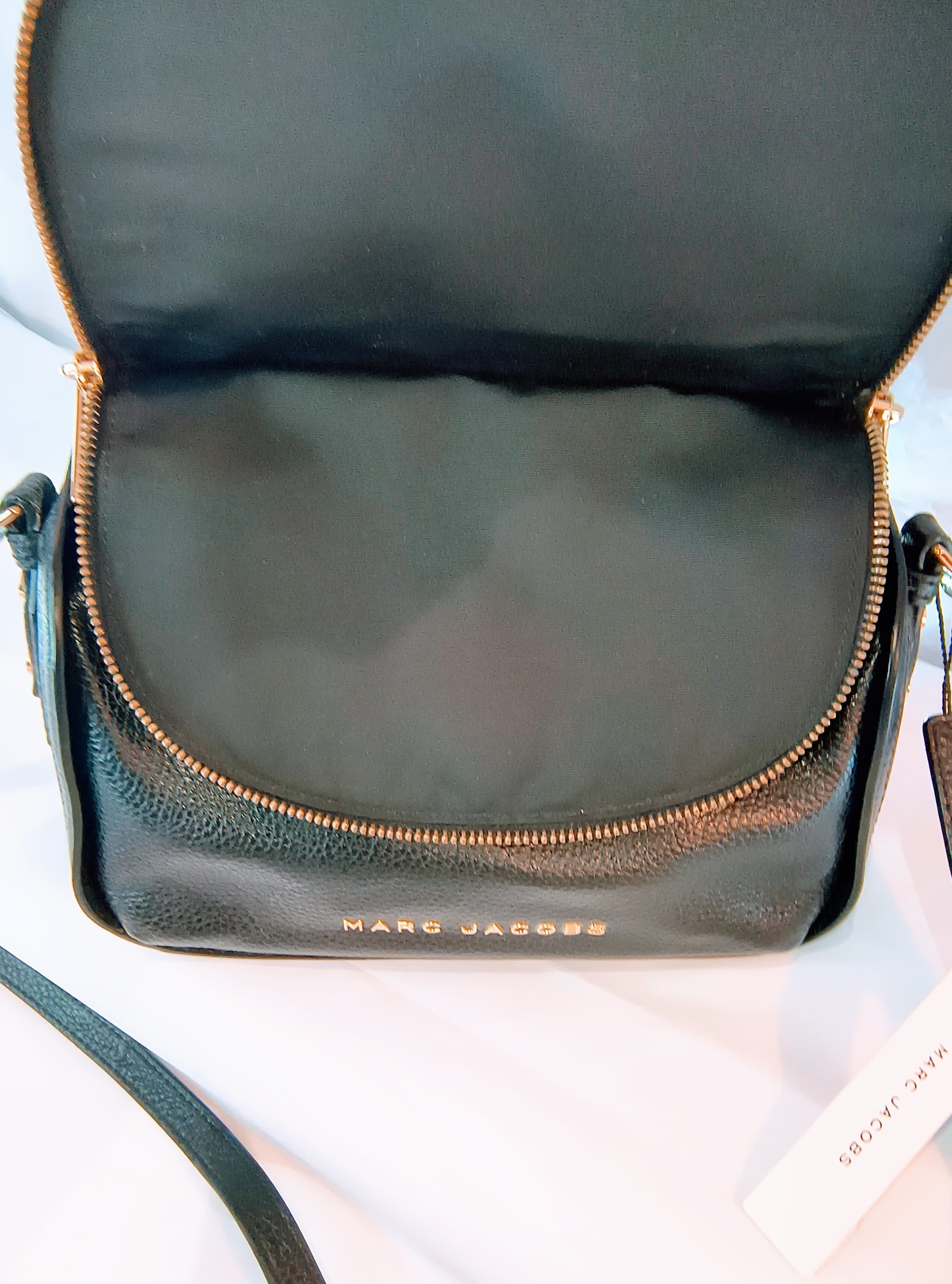 MARC JACOBS Black Pebbled Leather Mini Messenger Bag - Thumbnail 9