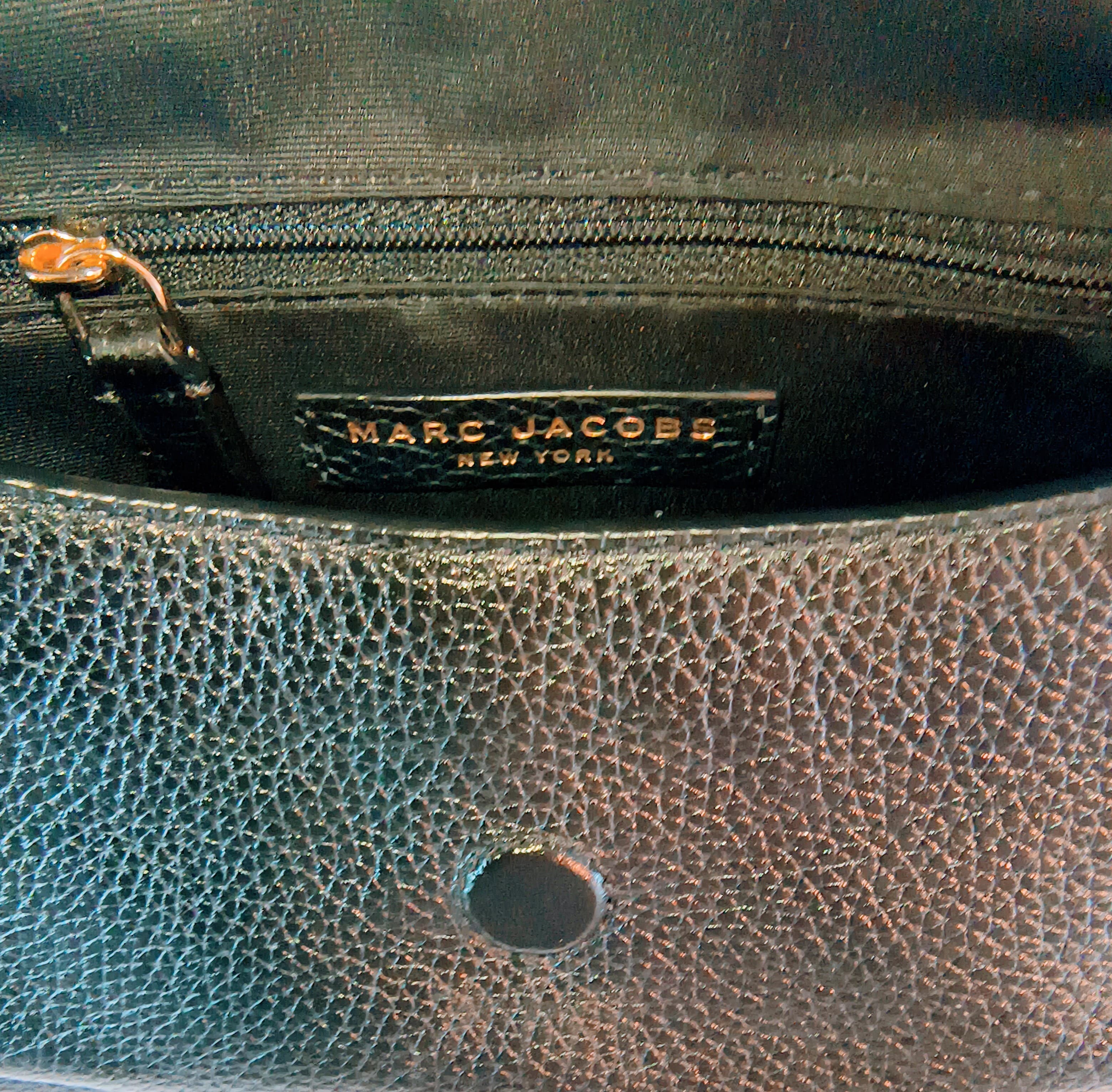MARC JACOBS Black Pebbled Leather Mini Messenger Bag - Thumbnail 8
