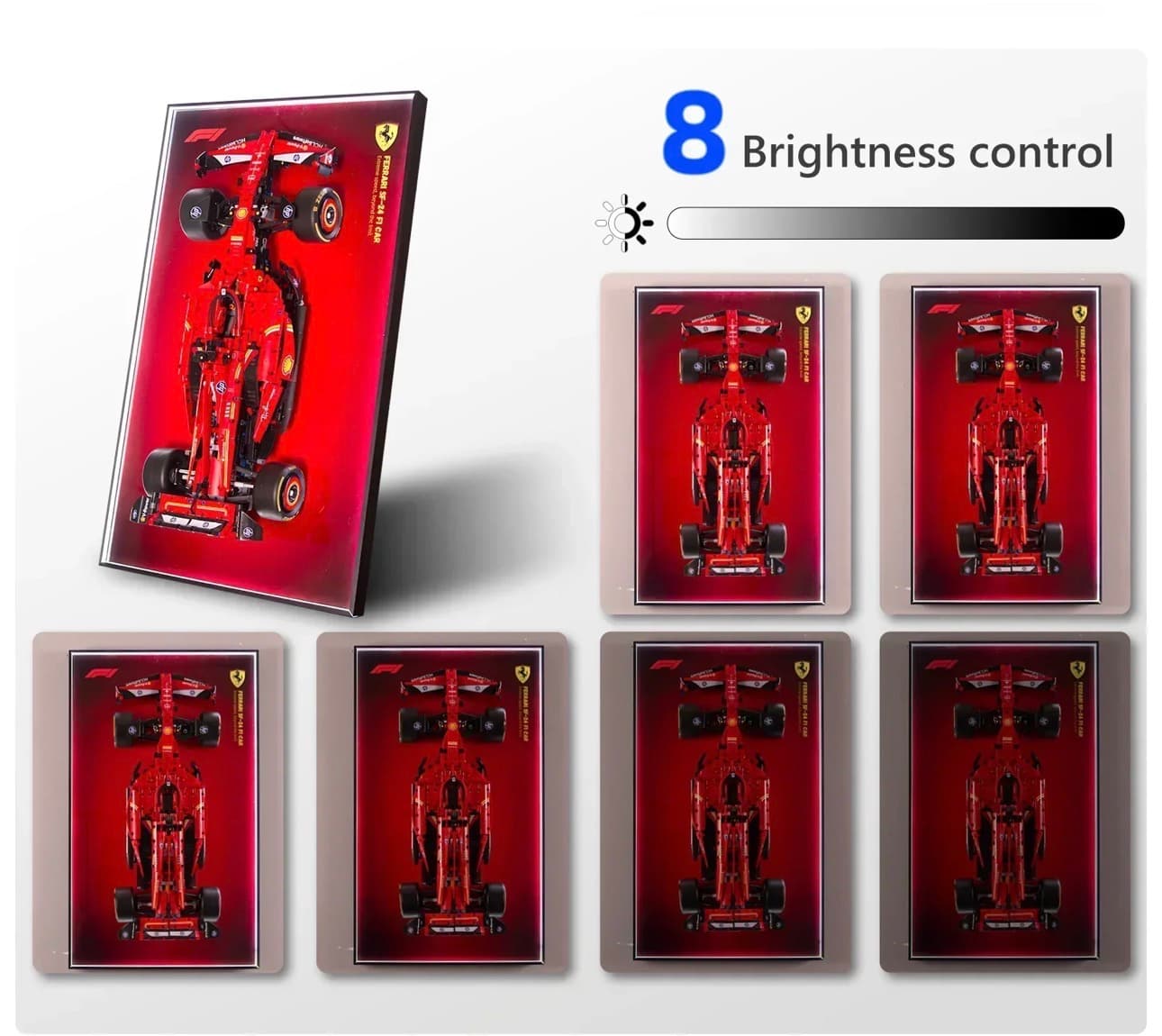 Ferrari SF-24 F1 Car LED LEGO Wall Art with Remote Control - Thumbnail 4