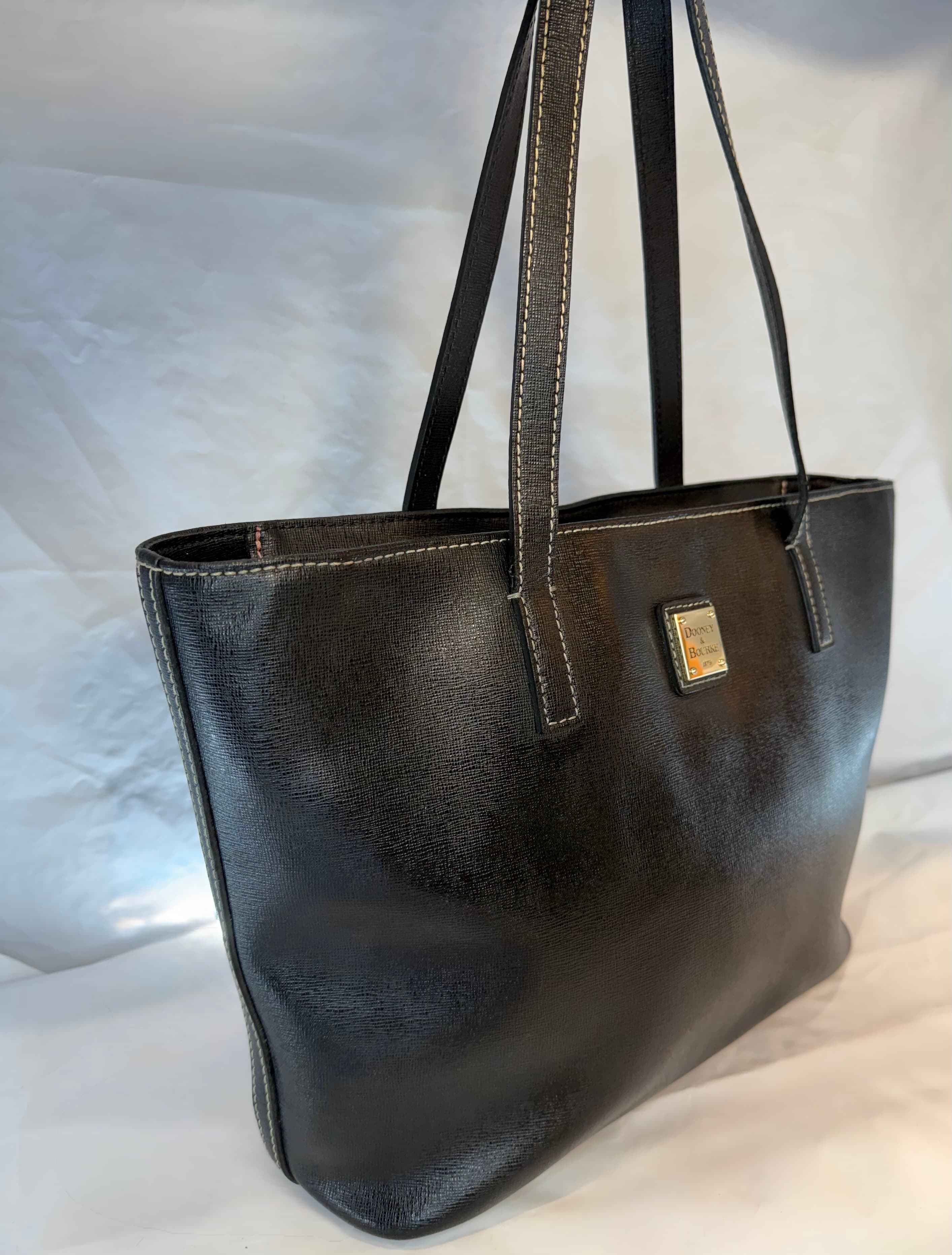 DOONEY & BOURKE Saffiano Small Charleston Shopper Tote in Black - Thumbnail 3