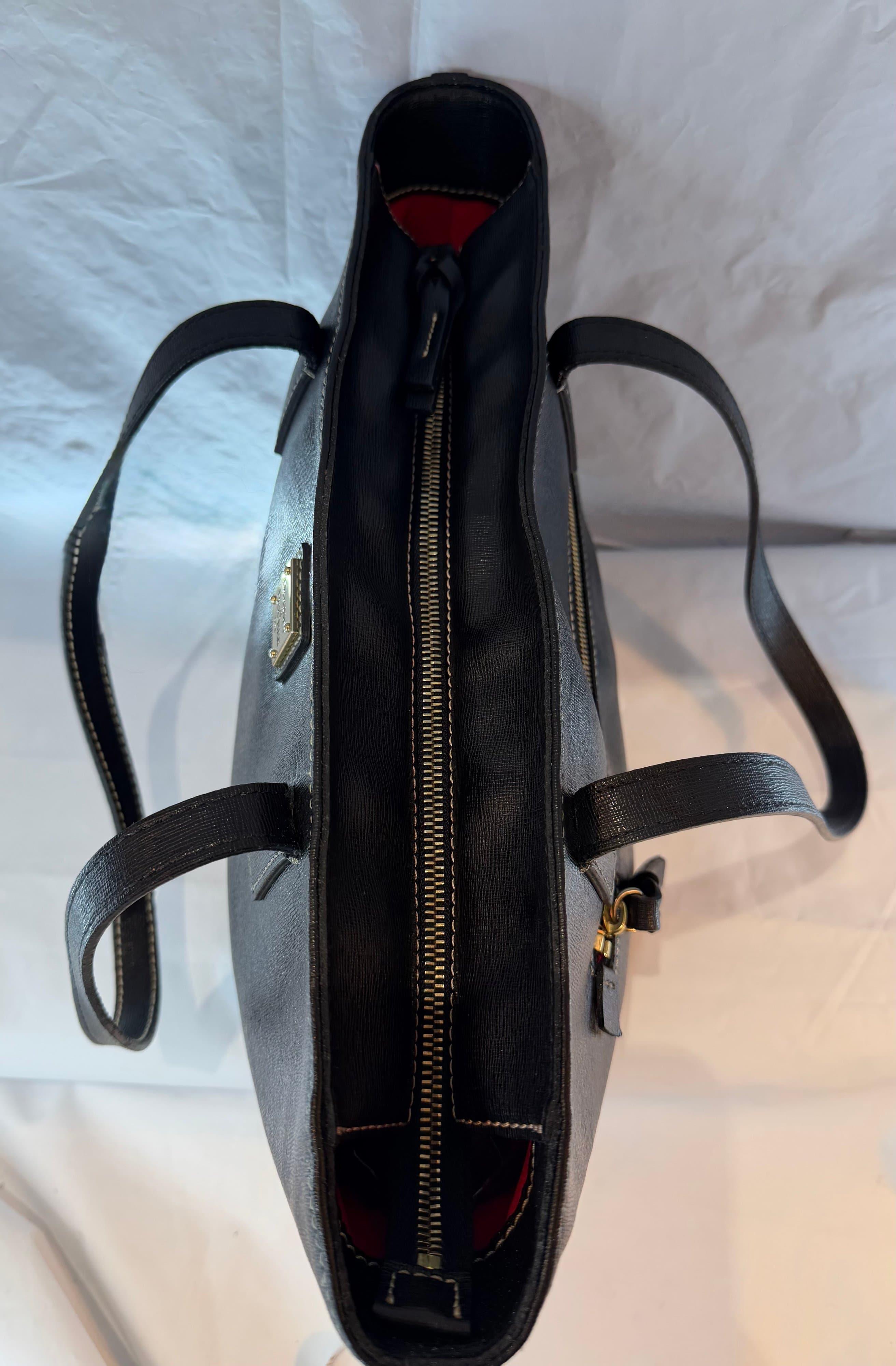 DOONEY & BOURKE Saffiano Small Charleston Shopper Tote in Black - Thumbnail 7