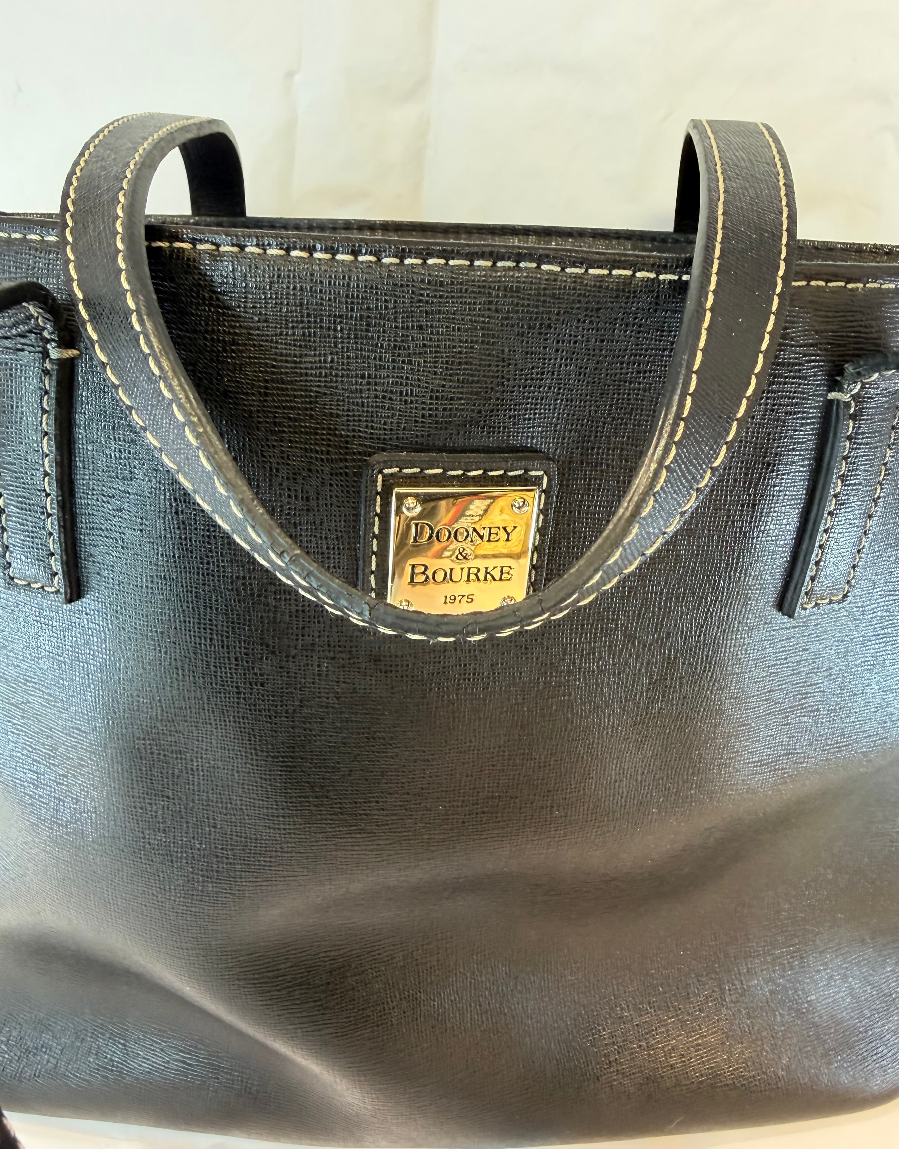 DOONEY & BOURKE Saffiano Small Charleston Shopper Tote in Black - Thumbnail 18