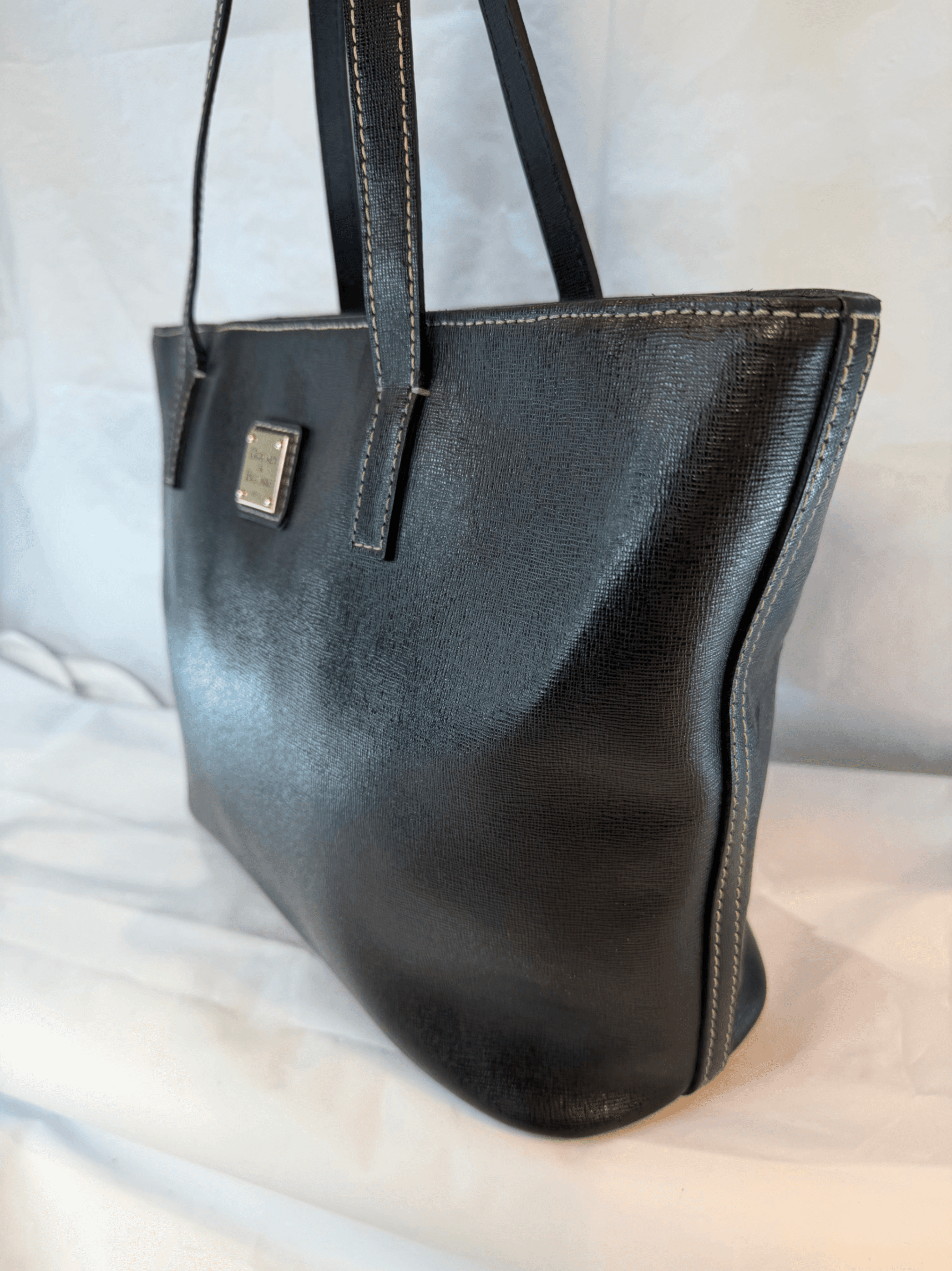 DOONEY & BOURKE Saffiano Small Charleston Shopper Tote in Black - Thumbnail 2