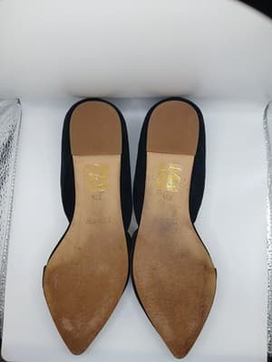 J Crew Zoe D'Orsay Black Suede Leather Flat Point Shoes Women Size 7.5 Ballet - Thumbnail 4