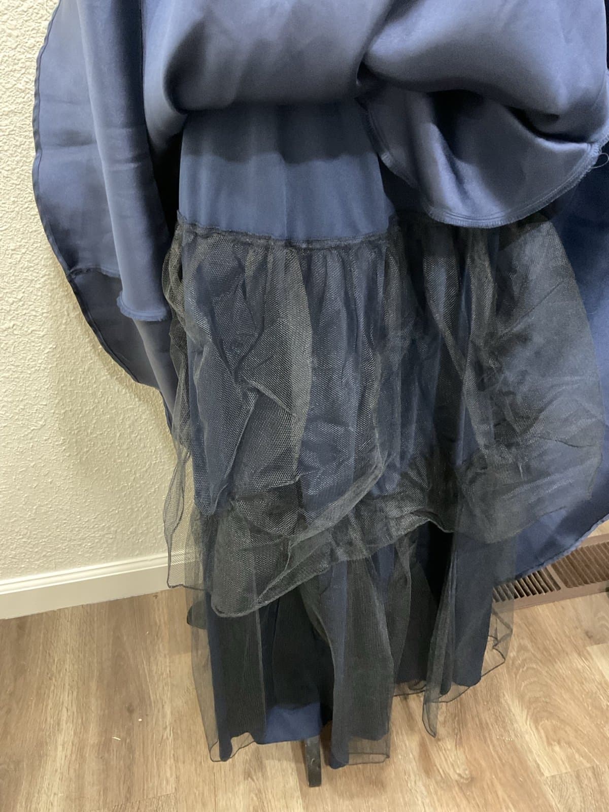 NEW Navy Blue Size 11 Satin & Crocheted 2 Piece Prom Dress - Thumbnail 8