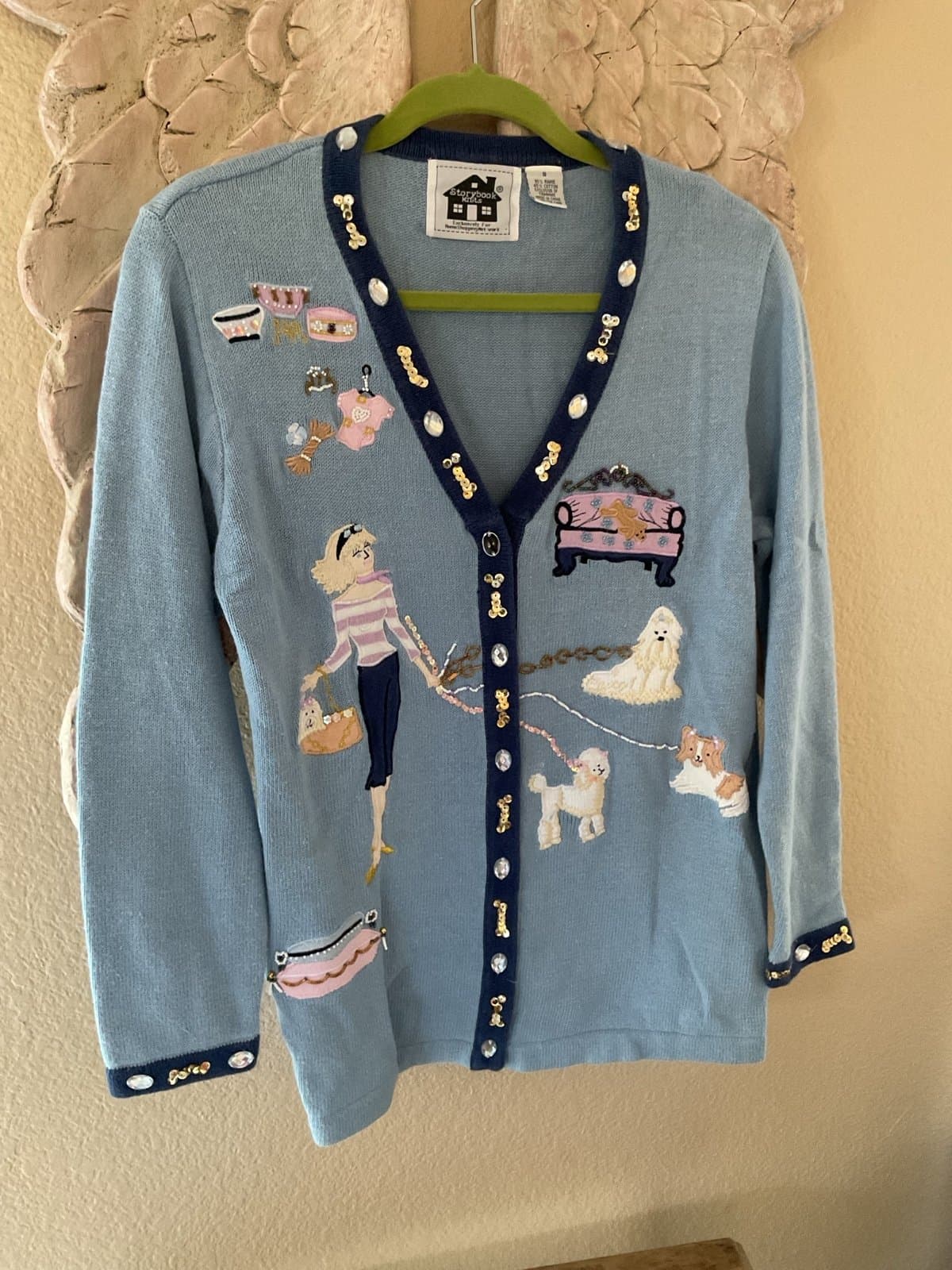 Awesome Dog Lovers or Dog Walkers Storybook Sweater Size S - Thumbnail 11