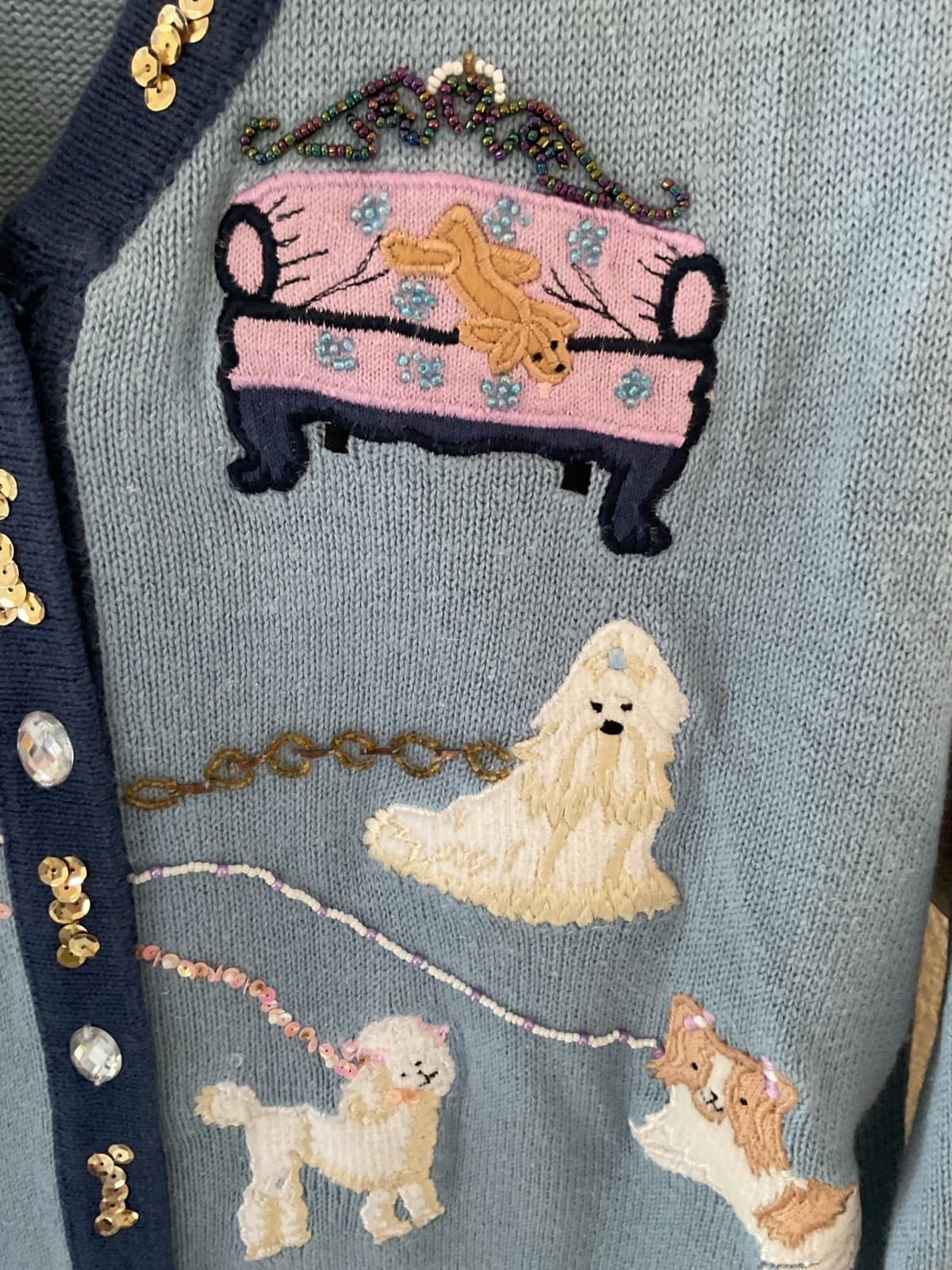 Awesome Dog Lovers or Dog Walkers Storybook Sweater Size S - Thumbnail 5