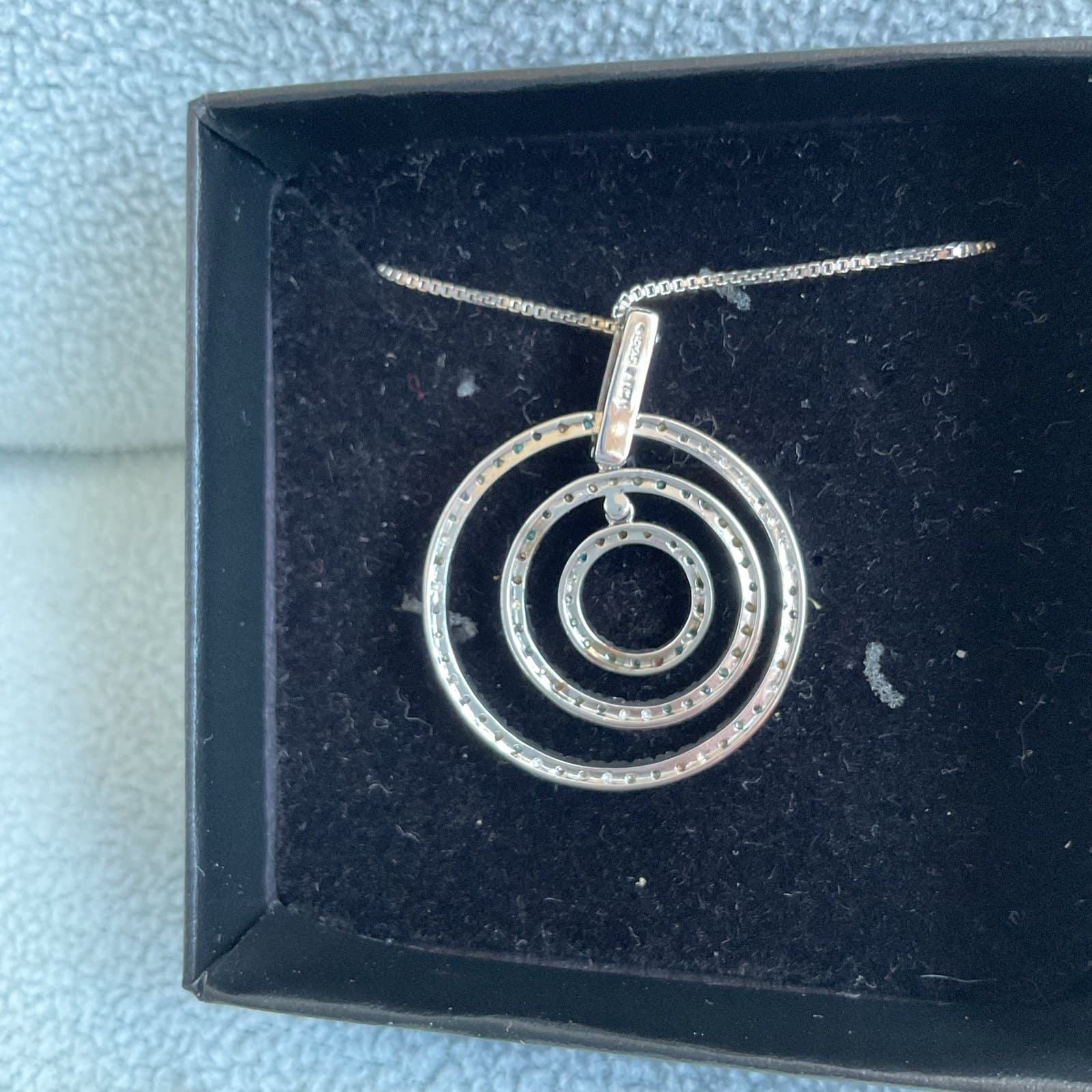 New Lab Grown Diamonds And Sterling Circular Necklace And Pierced Earrings - Thumbnail 4
