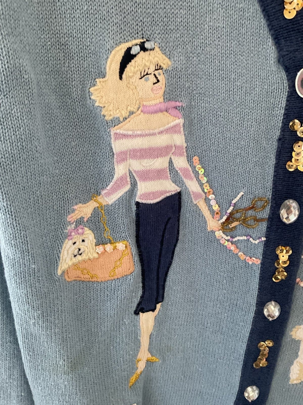 Awesome Dog Lovers or Dog Walkers Storybook Sweater Size S - Thumbnail 6