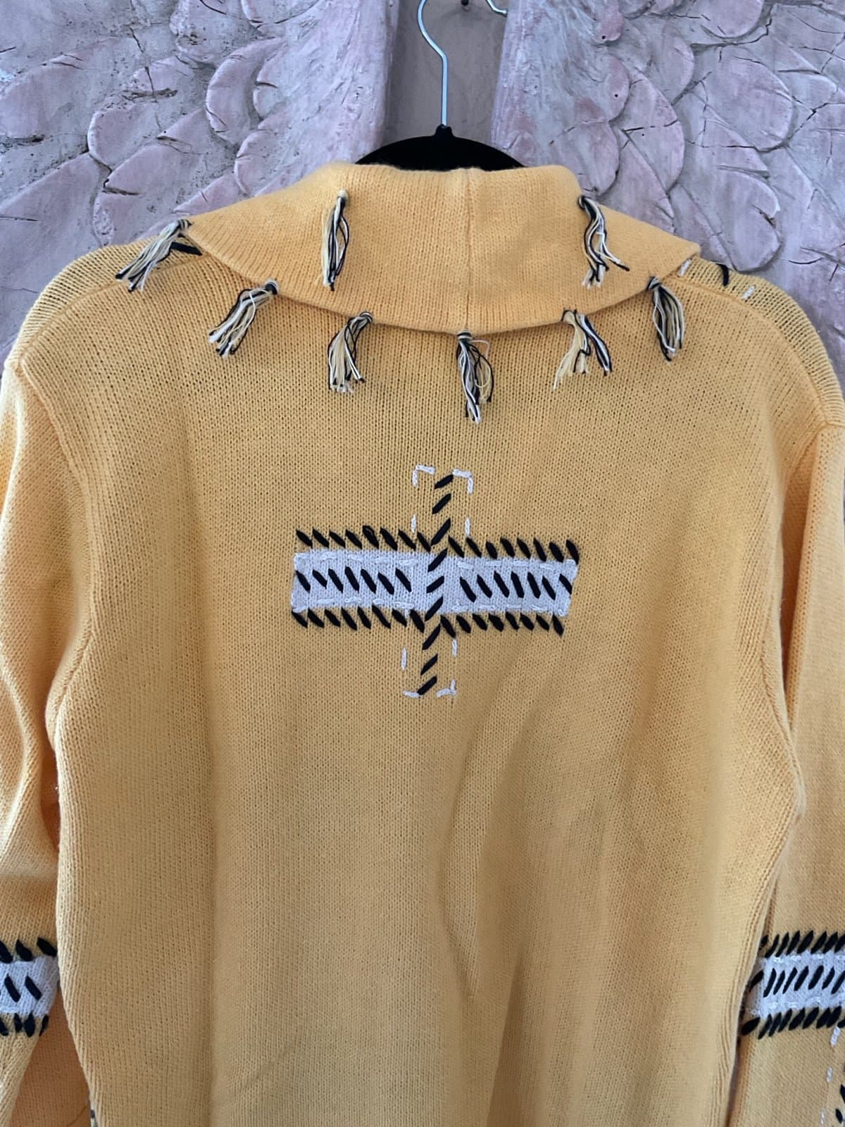Fabulous Yellow And Black Plaid Boho Taxi Storybook Sweater Size M - Thumbnail 7