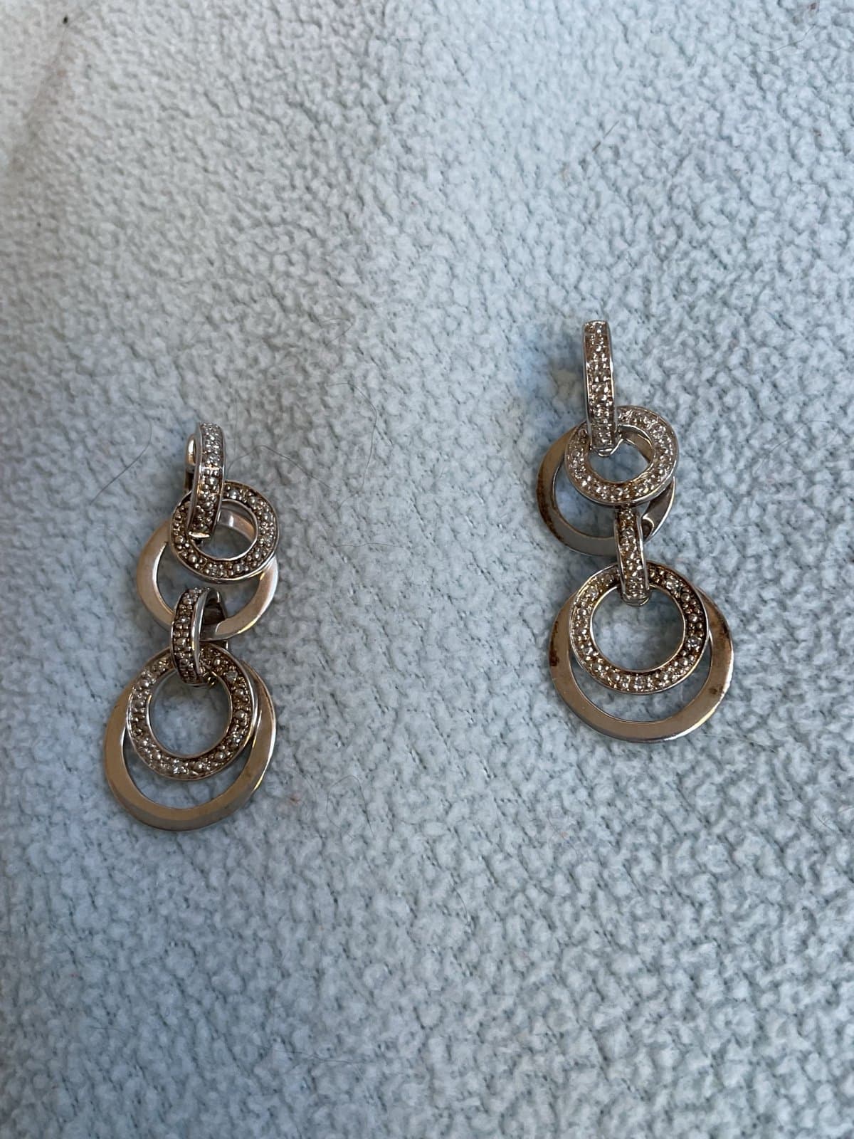 New Lab Grown Diamonds And Sterling Circular Necklace And Pierced Earrings - Thumbnail 5