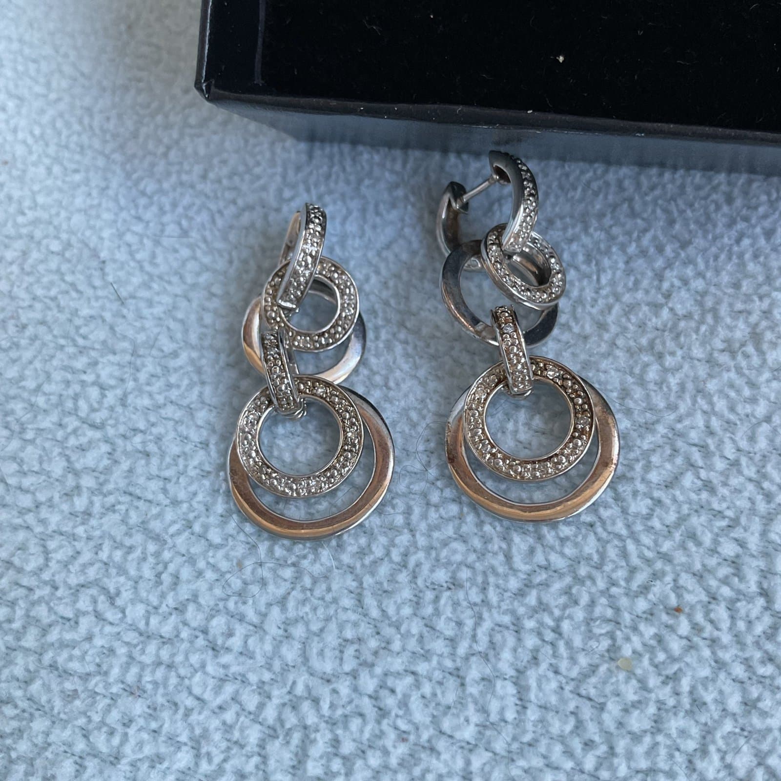 New Lab Grown Diamonds And Sterling Circular Necklace And Pierced Earrings - Thumbnail 6