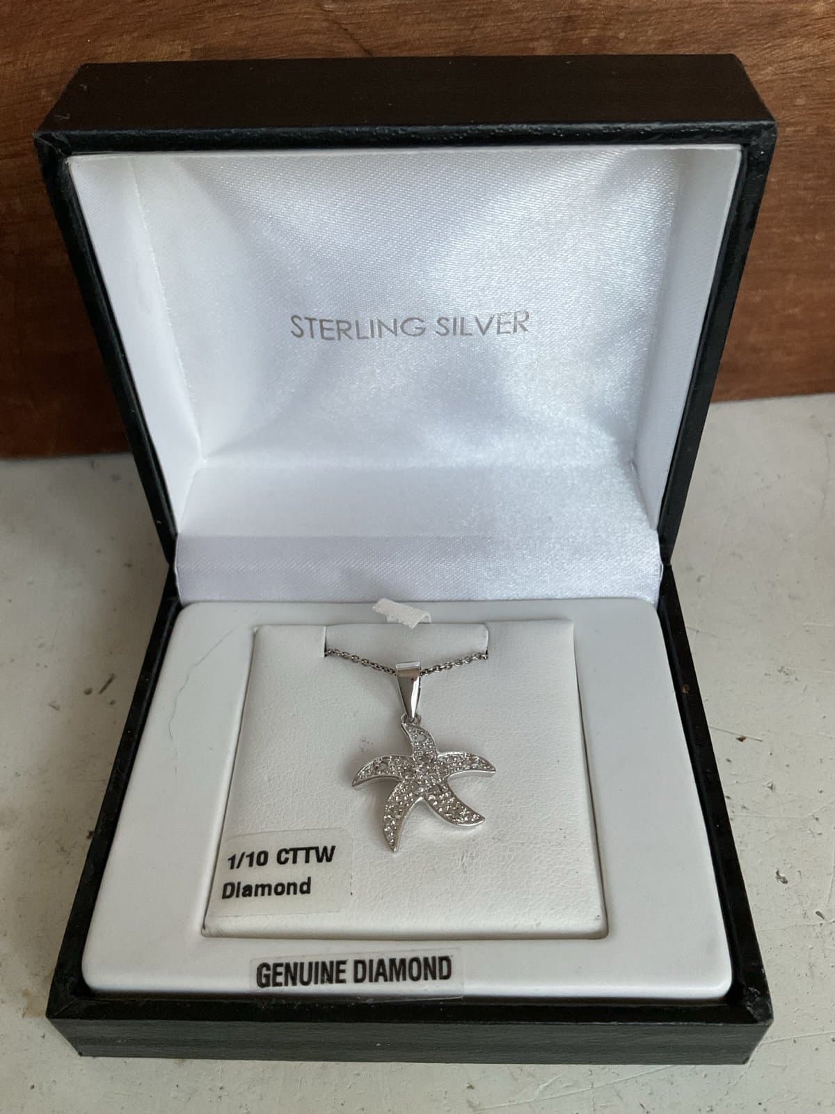 Silver and Diamond Starfish Necklce - Thumbnail 2