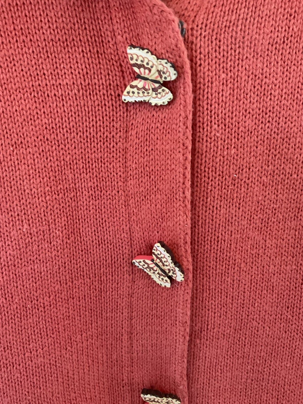 Beautiful Storybook Butterfly Cardigan Sweater Size M - Thumbnail 5