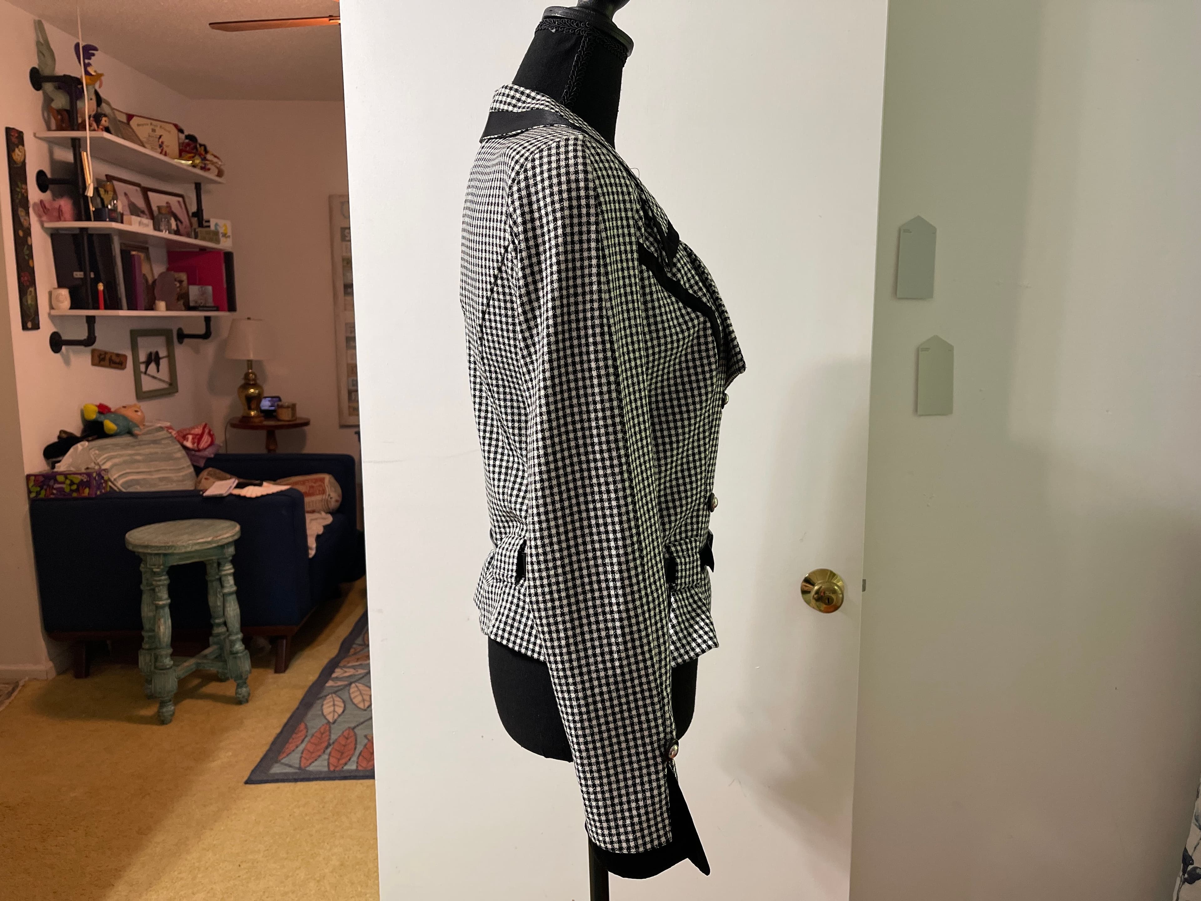 Capacity Unlimited Houndstooth Double-Breasted Blazer with Belt - Thumbnail 4