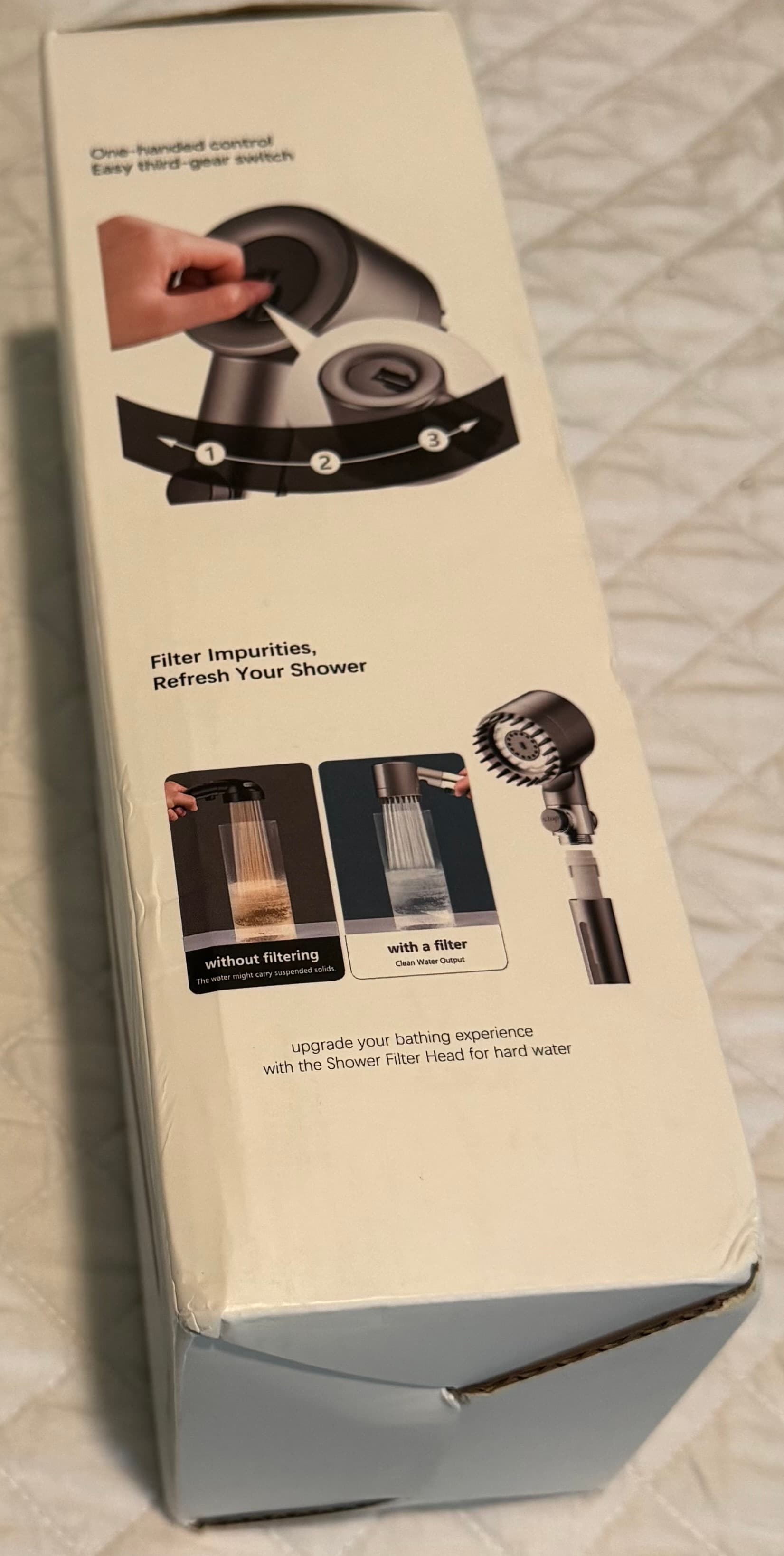 HOTIMO Filtered Handheld Shower Head 3 Spray Modes - Thumbnail 3