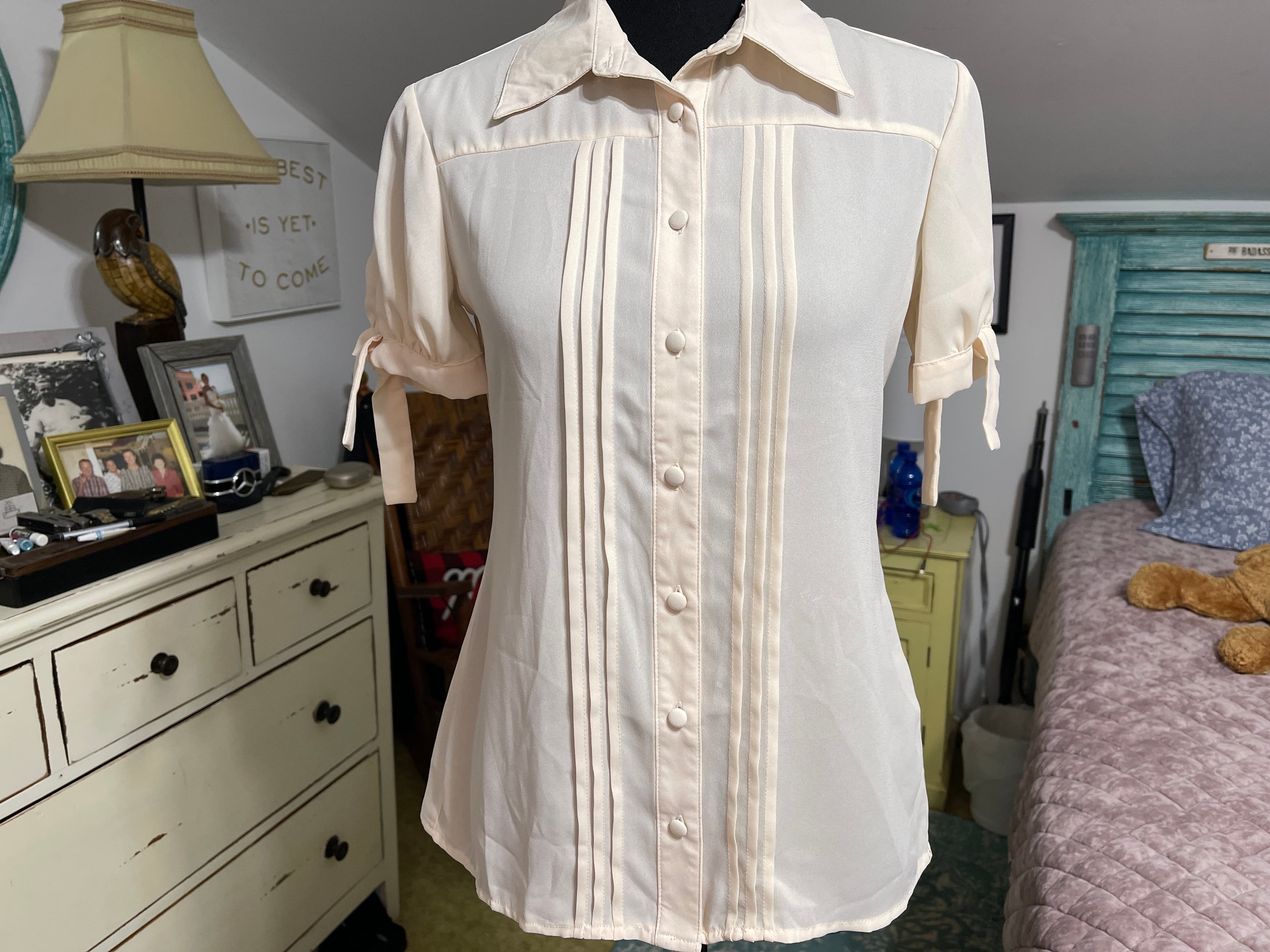 Unique Vintage Women's Blouse Size S/4 - Thumbnail 10