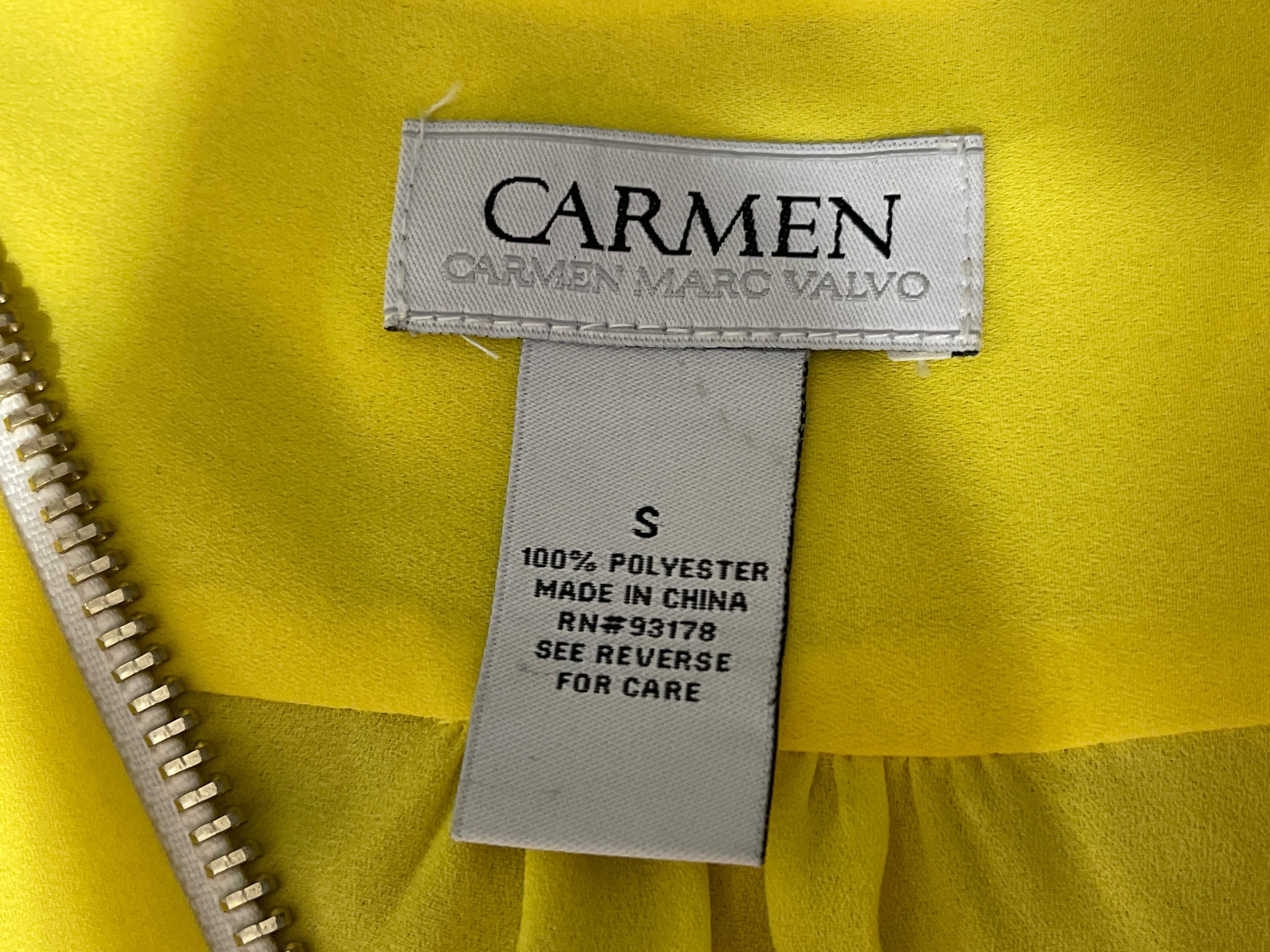 Carmen Marc Valvo Yellow Blouse Size S - Thumbnail 8
