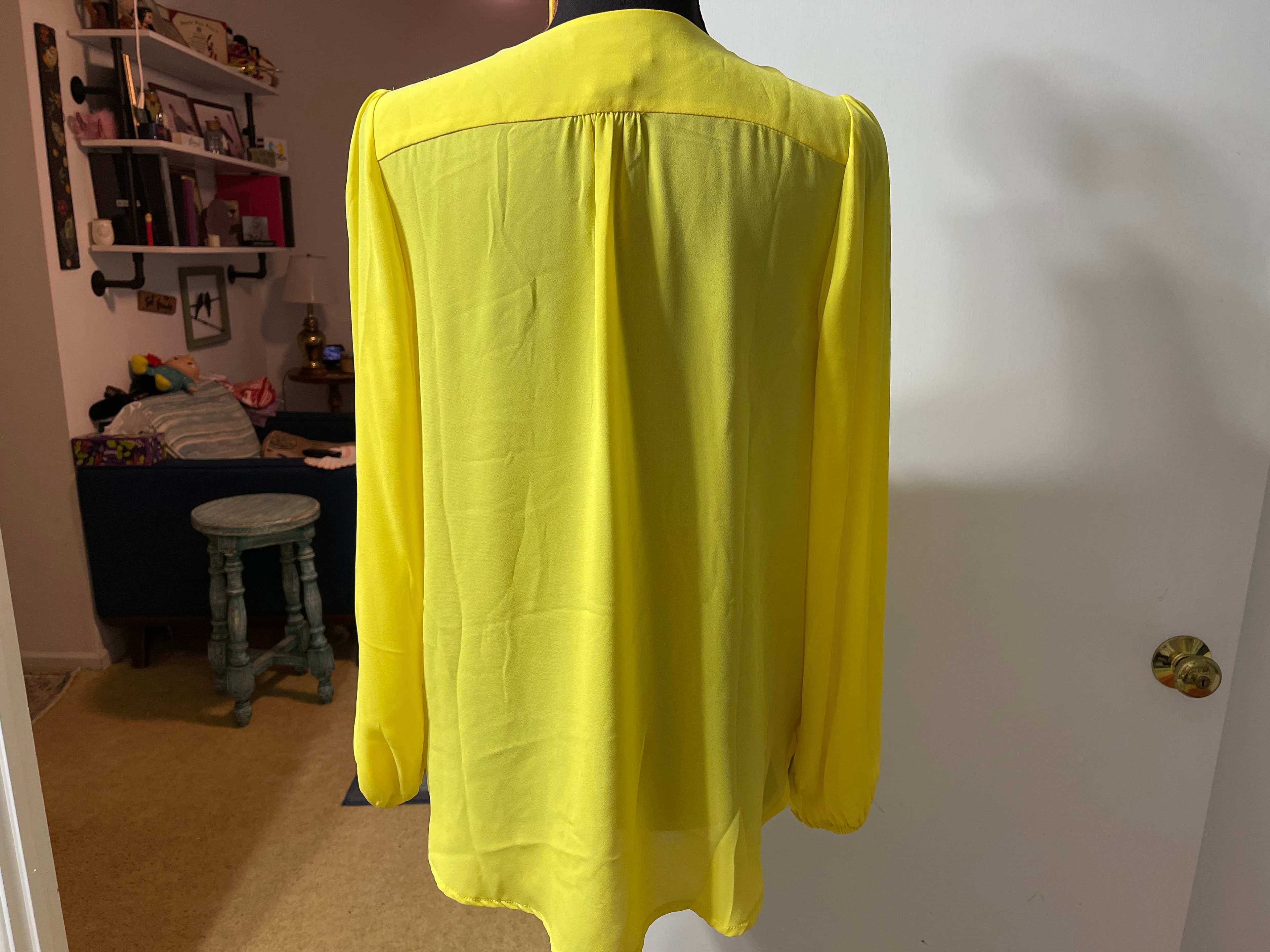 Carmen Marc Valvo Yellow Blouse Size S - Thumbnail 5